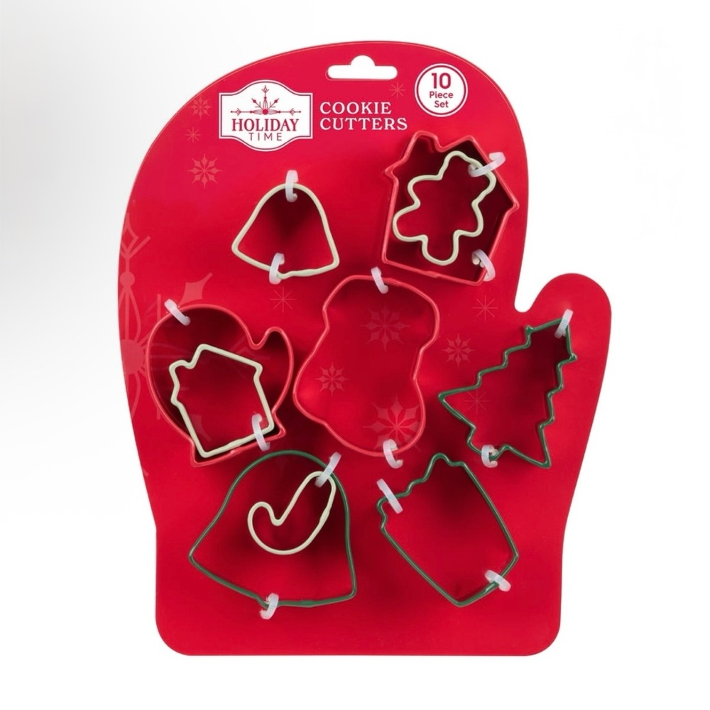 Holiday Time Red and Green Stainless Steel Cookie Cutter Collection